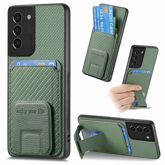 Allytech Card Holder Back Cover Case for Samsung Galaxy S20 Plus, PU Leather TPU Hybrid Kickstand Anti-Scratch Shockproof Slim Vintage Phone Case for Galaxy S20 Plus, Green