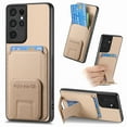 thumbnail image 1 of Allytech Card Holder Back Cover Case for Samsung Galaxy S20 Ultra, PU Leather TPU Hybrid Kickstand Anti-Scratch Shockproof Slim Vintage Phone Case for Galaxy S20 Ultra, Khaki, 1 of 8