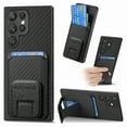 thumbnail image 1 of Allytech Card Holder Back Cover Case for Samsung Galaxy S24 Ultra, PU Leather TPU Hybrid Kickstand Anti-Scratch Shockproof Slim Vintage Phone Case for Galaxy S24 Ultra, Black, 1 of 8