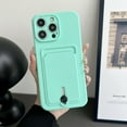 thumbnail image 1 of Allytech Card Holder Case Compatible with iPhone 13 Pro Max, [Full Camera Lens Protection] Thin & Light Fashion Solid Color Soft TPU Shockproof & Anti-Scratch Case for Women Men - Lightgreen, 1 of 10