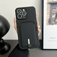thumbnail image 1 of Allytech Card Holder Case Compatible with iPhone 15 Pro, [Full Camera Lens Protection] Thin & Light Fashion Solid Color Soft TPU Shockproof & Anti-Scratch Case for Women Men - Black, 1 of 10
