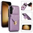 thumbnail image 1 of Allytech Card Holder Case for Samsung Galaxy S23 FE, Premium PU Leather Kickstand Case with Metal Anti-Theft Buckle & Shoulder Strap, Shockproof Drop Protection Comfortable Grip Case, Purple, 1 of 7