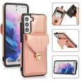 thumbnail image 1 of Allytech Card Holder Case for Samsung Galaxy S23 Plus, Premium PU Leather Kickstand Case with Metal Anti-Theft Buckle & Shoulder Strap, Shockproof Drop Protection Comfortable Grip Case, Rosegold, 1 of 7