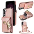 thumbnail image 1 of Allytech Cards Holder Wallet Back Case for Samsung Galaxy S20+ Plus, Multiple Cards Holder Stand Shockproof Anti-Scratch Shoulder Strap Wallet Cover for Girls Women - Rosegold, 1 of 7