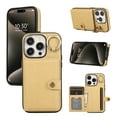 thumbnail image 1 of Allytech Cards Holder Wallet Case for Apple iPhone 15 Plus, Retro PU Leather Slim Fit 360 Rotating Ring Holder Kickstand Shock Resistant Phone Case Cover for Apple iPhone 15 Plus - Yellow, 1 of 9
