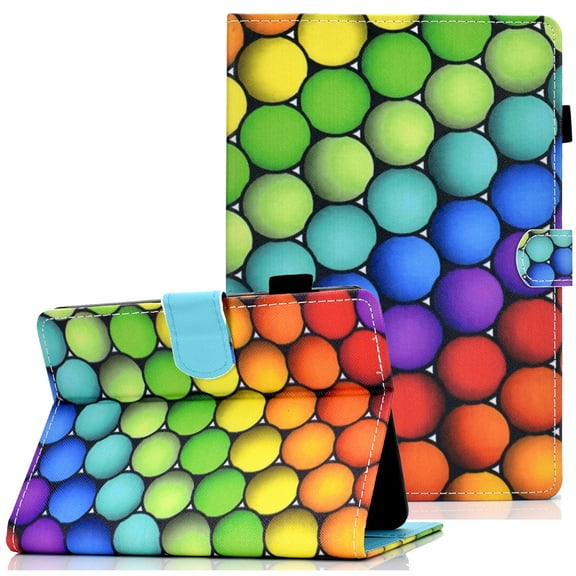 Allytech Case for 6.8" Kindle Paperwhite (11th Gen 2021)/Kindle Paperwhite Signature Edition,Slim Shell Cover with Auto Sleep Wake/Card Slots/Pen Holder Stand Case for Paperwhite 2021, Rainbow Balls