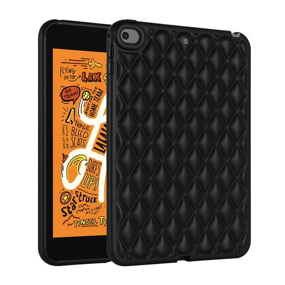 Allytech Case for 7.9 inch Apple iPad mini 4/5, Slim Luxury Diamond Pattern [Camera Protection] Shockproof Soft TPU Back Case Compatible with iPad mini 4/5 - Black