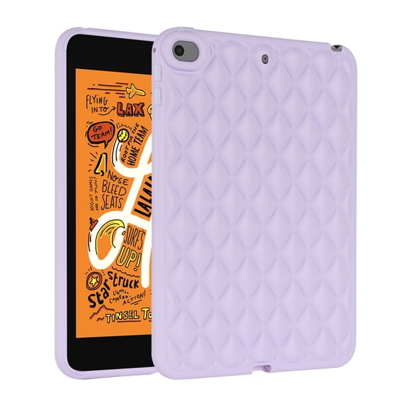 Allytech Case for 7.9 inch Apple iPad mini 4/5, Slim Luxury Diamond Pattern [Camera Protection] Shockproof Soft TPU Back Case Compatible with iPad mini 4/5 - Purple