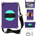 thumbnail image 1 of Allytech Case for All-New Amazon Fire HD 10 Tablet (7th Generation and 9th Generation, 2017 and 2019 Release), Kids Friendly Shockproof Kickstand Hand Strap Adjustable Shoulder Strap, Purple/Aqua, 1 of 7