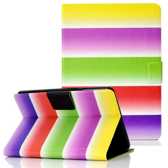 Allytech Case for All New Kindle Paperwhite 2018 Released 10th Generation E-reader (Not for Kindle 2019), PU Leather Book Style Auto Sleep Wake, Rainbow