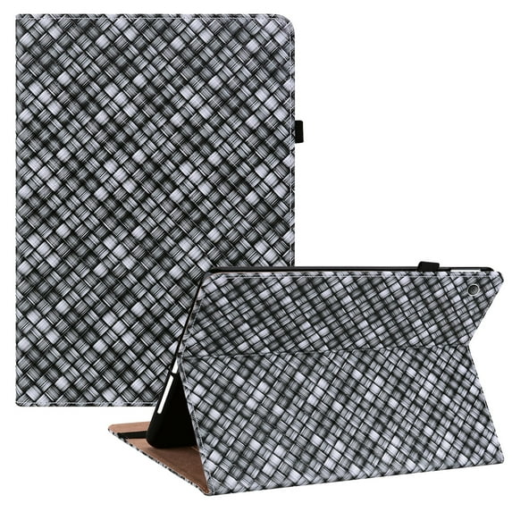 Allytech Case for Amazon Fire HD 8 inch Tablet(2018/2017/2016), Colorful PU Leather and TPU Shockproof Anti-Slip Kickstand Card Holder Wallet Case for Fire HD 8 8th 2018/7th 2017/6th Gen 2016, Black