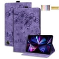thumbnail image 1 of Allytech Case for Amazon Fire Max 11 Cover 13th Generation 2023 Released, Flower Cat Embossed Multi-Angle Viewing Stand Flip Folio Cards Slots Mangetic Closure Pencil Case - Purple, 1 of 7