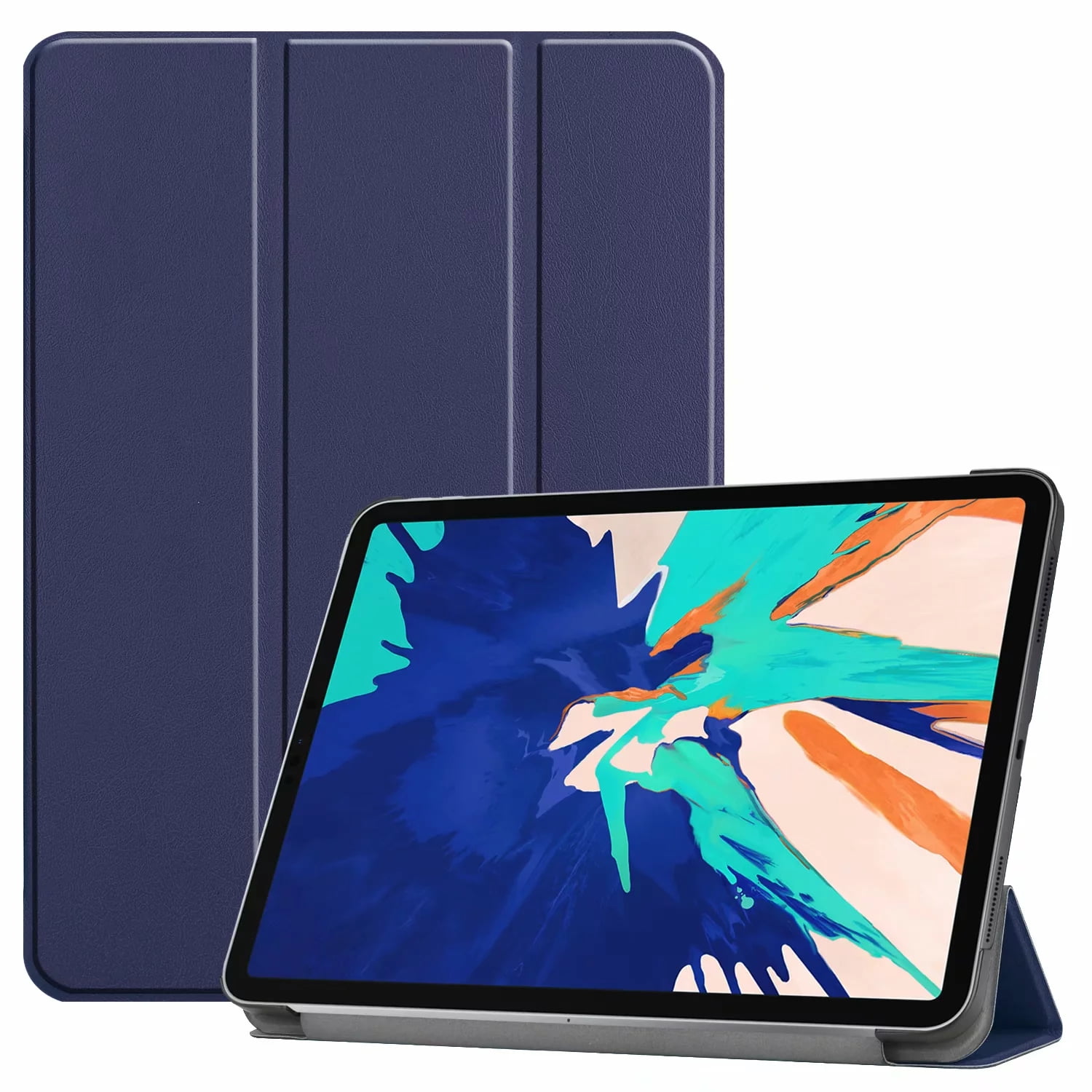 Allytech Case for Apple iPad Pro 12.9-Inch 2020 Model 4th Generation (NOT for 2018 Model), Compatible with Apple Pencil Cover with Auto Wake/Sleep Slim Stand Folio Full Protection, Darkblue