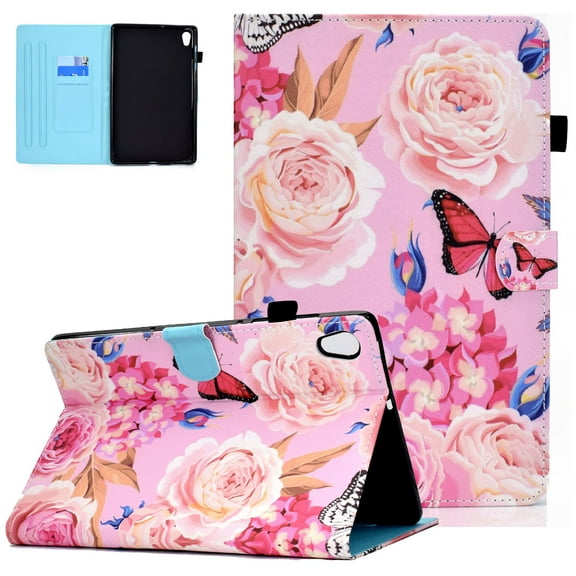 Allytech Case Comaptible with Lenovo Tab M10 HD 2nd Gen TB-X306X 10.1" 2020/ Smart Tab M10 HD 2nd Gen TB-X306F, PU Slim Shell Shockproof Back Trifold Stand Cover Case with Auto Wake/Sleep, Rose