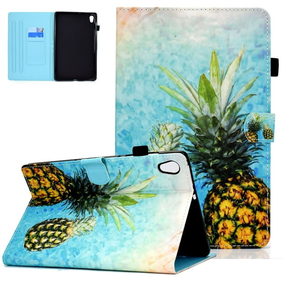 Allytech Case Comaptible with Lenovo Tab M10 HD 2nd Gen TB-X306X 10.1" 2020/ Smart Tab M10 HD 2nd Gen TB-X306F, PU Slim Shell Shockproof Back Trifold Stand Cover Case with Auto Wake/Sleep, Pineapple