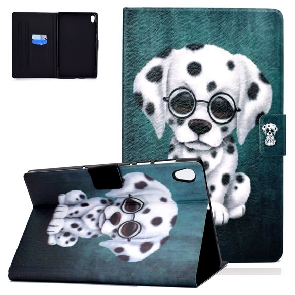 Allytech Case Comaptible with Lenovo Tab M10 HD 2nd Gen TB-X306X / Smart Tab M10 HD 2nd Gen TB-X306F, PU Slim Shell Shockproof Back Multi Angle Stand Cover Case with Auto Wake/Sleep, Dog