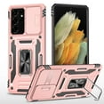 thumbnail image 1 of Allytech Case Compatible Samsung Galaxy S21 Ultra, Heavy Duty Rugged Case with Kickstand Pocket Shockproof,Slide Holder Back Cover for Samsung Galaxy S21 Ultra 6.8 inch,  Rosegold, 1 of 7