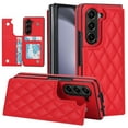 thumbnail image 1 of Allytech Case Compatible with Samsung Galaxy Z Fold6 with Card Slots, Slim Thin Luxury PU Leather Shockproof Double Buckle Kickstand Case for Samsung Galaxy Z Fold6 - Red, 1 of 8