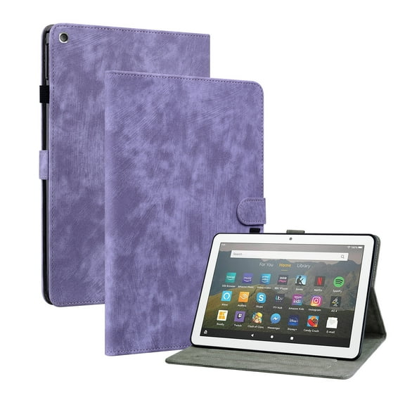 Allytech Case Compatible With Amazon Fire HD 8 2018/2017/2016,PU Leather Folio With kickstand Shockproof Case for Amazon Fire HD 8 (8th/7th/6th Generation) 8.0 inch,Purple