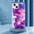 thumbnail image 1 of Allytech Case Compatible for iPhone 13 6.1 inch,Shockproof Flexible IMD Technology Soft TPU Stylish Marble Pattern Slim Phone Back Cover. For iPhone 13,Purple Marble, 1 of 5