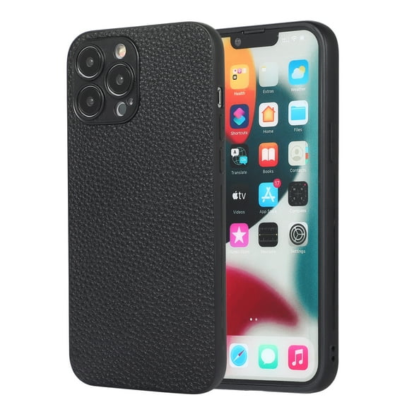 Allytech Case Compatible with iPhone 13 Pro , with lens protectionAnti-Scratch Premium PU Leather Soft TPU Bumper Shockproof Protective Phone Case or iPhone 13 Pro,Black