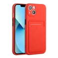 thumbnail image 1 of Allytech Case Compatible with iPhone 15 Plus, [Card Holder] [Soft TPU] [Ultra Slim & Lightweight] Shockproof Anti-Fingerprint Case for iPhone 15 Plus - Red, 1 of 7