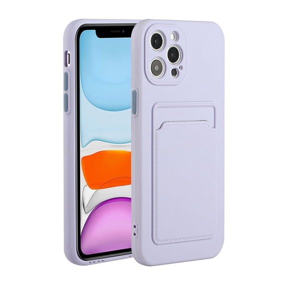 Allytech Case Compatible with iPhone 15 Pro Max, [Card Holder] [Soft TPU] [Ultra Slim & Lightweight] Shockproof Anti-Fingerprint Case for iPhone 15 Pro Max - Purple