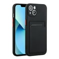 thumbnail image 1 of Allytech Case Compatible with iPhone 13, [Card Holder] [Soft TPU] [Ultra Slim & Lightweight] Shockproof Anti-Fingerprint Case for iPhone 13 - Black, 1 of 7