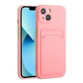 thumbnail image 1 of Allytech Case Compatible with iPhone 13, [Card Holder] [Soft TPU] [Ultra Slim & Lightweight] Shockproof Anti-Fingerprint Case for iPhone 13 - Pink, 1 of 7