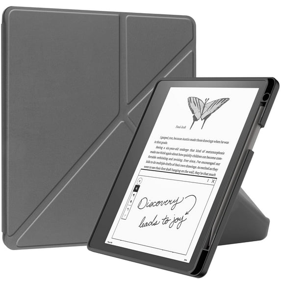 Allytech Case Cover for 10.2-inch Kindle Scribe (2022 Released), Foldable Stand Smart PU Leather Cover with Pen Holder and Auto Wake/Sleep for 10.2” Amazon Kindle Scribe E-Reader -Gray
