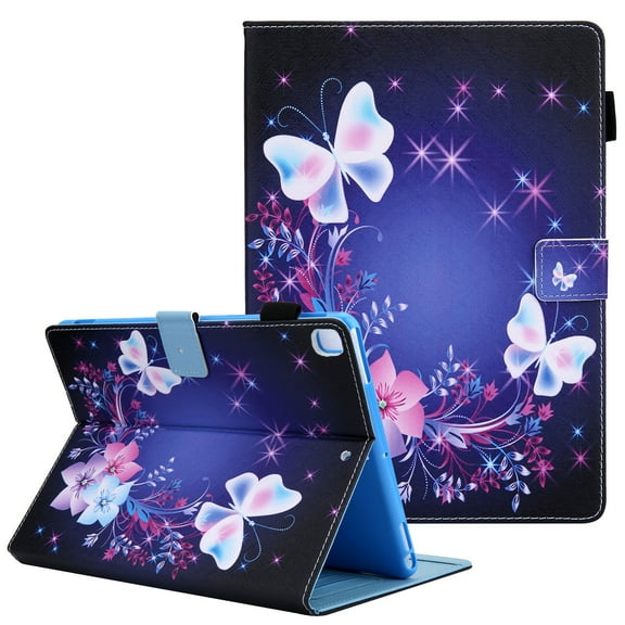 Allytech Case Cover for Apple iPad 9.7 6th 5th Gen 2018/2017/ iPad Air 9.7 1st 2nd Gen, PU Leather Folio Flip Stand Shockproof Auto Sleep Wake Inner TPU Back Cover with Pencil Holder, Butterflies