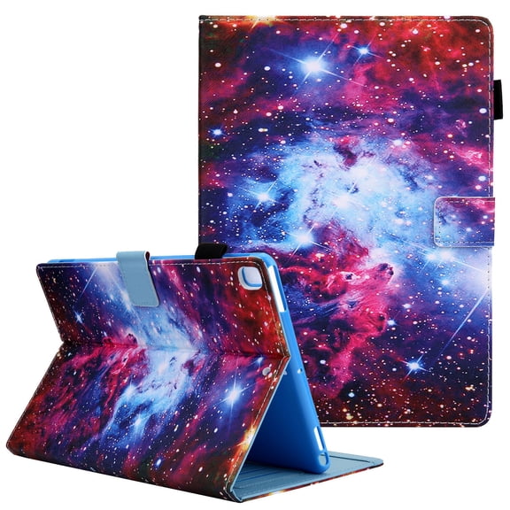 Allytech Case Cover for Apple iPad 9.7 6th 5th Gen 2018/2017/ iPad Air 9.7 1st 6nd Gen, PU Leather Folio Flip Stand Shockproof Auto Sleep Wake Inner TPU Back Cover with Pencil Holder, Galaxy
