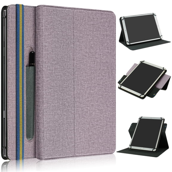 Allytech Case Fit Universal 9-11” 360° Rotating Tablet Case, PU Leather Folio Flip Protective Cover,Purple