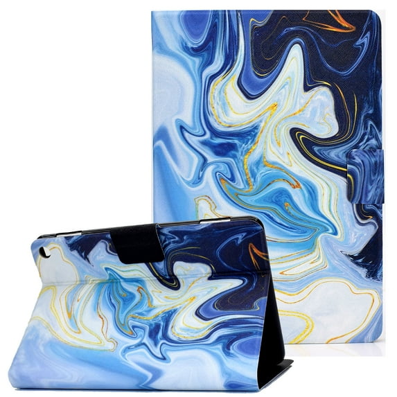 Allytech Case Fits for All-New Fire HD 10 Plus 2021(11th Gen), Fire HD 10.1" 2021 Case, Premium PU Leather Folding Stand Wallet Case with Auto Sleep Wake for Fire HD 10.1" 2021, Blue Marble