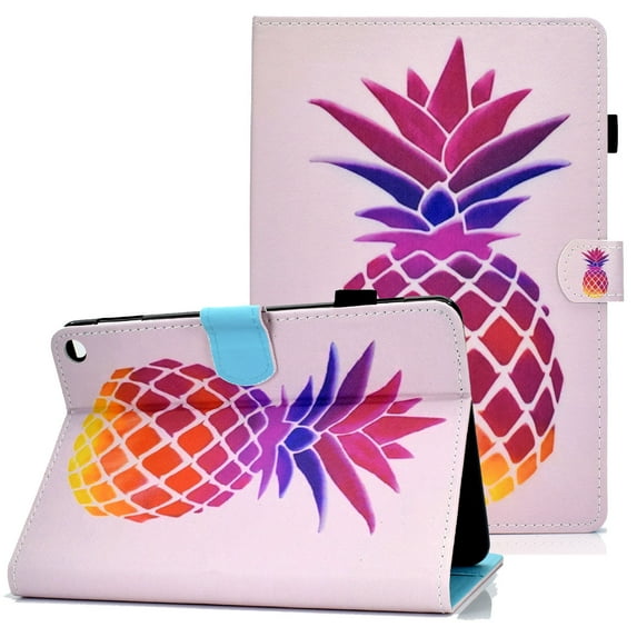 Allytech Case Fits for All-New Fire HD 10 Plus 2021(11th Gen), Fire HD 10.1" 2021 Case, Premium PU Leather Folding Stand Wallet Case with Auto Sleep Wake for Fire HD 10.1" 2021, Color Pineapple