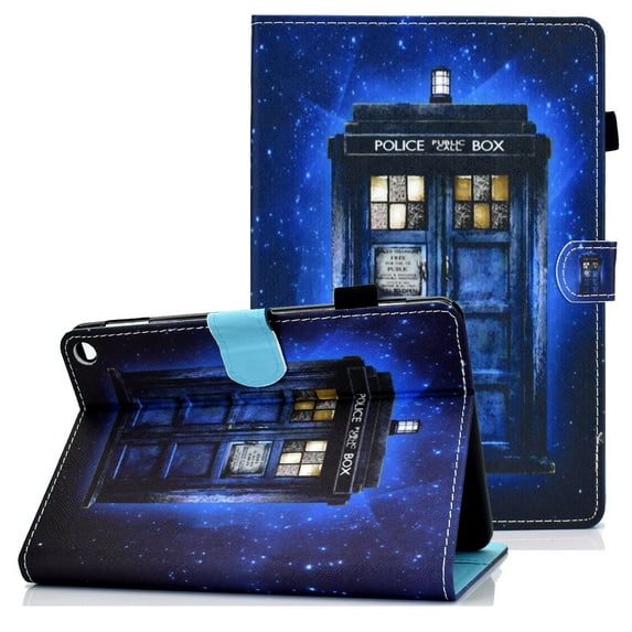 Allytech Case Fits for All-New Fire HD 10 Plus 2021(11th Gen), Fire HD 10.1" 2021 Case, Premium PU Leather Folding Stand Wallet Case with Auto Sleep Wake for Fire HD 10.1" 2021, Police Booth