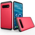 thumbnail image 1 of Allytech Case for Galaxy S10 Case Hybrid Galaxy S10 Wallet Case Dual Layer Protective Shell Hard PC Soft TPU Bumper Credit Cards Slot Cover for 2019 Samsung Galaxy S10 6.1"- Red, 1 of 7