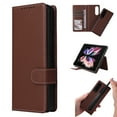 thumbnail image 1 of Allytech Case for Galaxy Z Fold 3 5G, PU Leather Wallet Card Slot Magnetic Detachable All-Inclusive Shockproof Kickstand Flip Case with S Pen Stylus Holder for Samsung Galaxy Z Fold 3 2021, Brown, 1 of 6