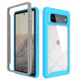 thumbnail image 1 of Allytech Case for Google Pixel 6 Cover [Not Fit Pixel 6 Pro], Slim Thin Flexible TPU Clear Transparent Back Shock-Absorbing Anti-Scratch PC Front Frame Case for Google Pixel 6 2021(6.4"), Lightblue, 1 of 7