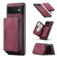 thumbnail image 1 of Allytech Case for Google Pixel 6 Pro Cover PU Leather Zipper Wallet Case, Detachable Magnetic Back Card Holder Slim Folio Stand Shockproof Business Style Case for Pixel 6 Pro 2021( 6.7" 2021), Red, 1 of 7