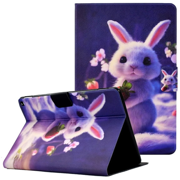 Allytech Case for Kindle Fire HD 10.1" 11th Gen 2021/ Fire HD 10 Plus 2021(11th Gen), PU Leather Anti-Shock Stand Card Slots Holder Wallet Protective Case for Amazon Fire HD 10.1", Strawberry Rabbit