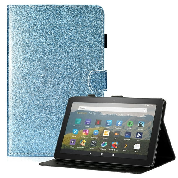 Allytech Case for Kindle Fire HD 8 2020/ Fire HD 8 Plus(10th Gen, 2020 Released), Premium PU Leather Stand Card Slots Cover with Auto Wake Sleep for Fire HD 8 Plus/Fire HD 8 inch 2020, Blue