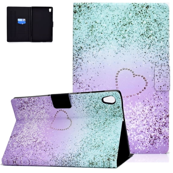 Allytech Case for Lenovo M10 HD 2nd Generation Case Model X306X/X306F, Slim Fit Colorful Pattern Shockproof Protection Auto Sleep Wake Kickstand Case for Lenovo M10 HD 2nd Gen 2020, Heart