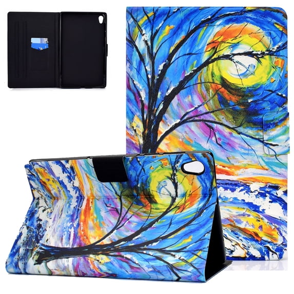 Allytech Case for Lenovo Tab M10 HD 2nd Gen (TB-X306X) / Smart Tab M10 HD 2nd Gen (TB-X306F) 10.1" 2020, Cute Pattern Cover Auto Sleep Wake Slim Shell Kickstand Shockproof, Colorful Tree