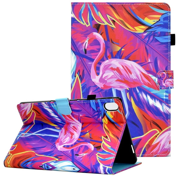Allytech Case for Lenovo Tab P11 11" 2020(Model TB-J606F/TB-J606X), Flip Folio PU Leather Multi-Angle Viewing Stand Auto Sleep Wake Wallet Case with Pen Slot for Lenovo Tab P11 J606F, Pink Flamingo