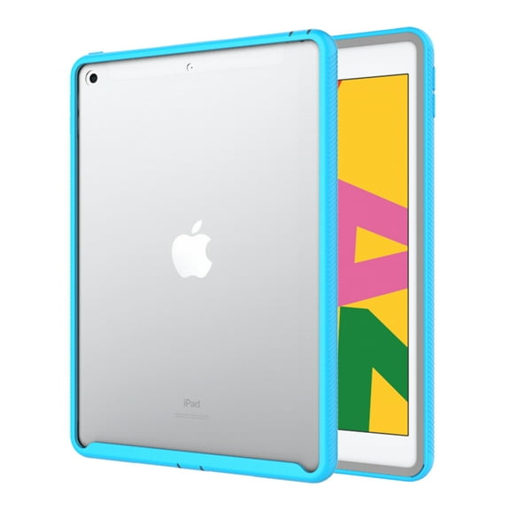Allytech Case for New iPad 10.2 2020/2019, Anti-Scratch Transparent Hard PC Back Shock Absorption Flexible TPU Soft Edge Bumper Slim Protective iPad 10.2 Cases for iPad 8th/7th Generation, Lightblue