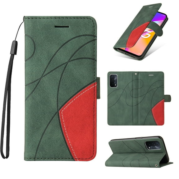 Allytech Case for OnePlus Nord N200 5G Wallet Case with Wrist Strap, Folio PU Leather Magnetic Buckle [3 Card Holders] Anti-Scratch Stand Flip Cover for 1+ Nord N200 5G(2021, 6.49"), Green
