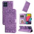 thumbnail image 1 of Allytech Case for Samsung Galaxy A12,Magnetic Flower Patterned Leather Wallet Case with Strap Hybrid Rubber Kickstand Cover For Samsung Galaxy A12,Purple, 1 of 10