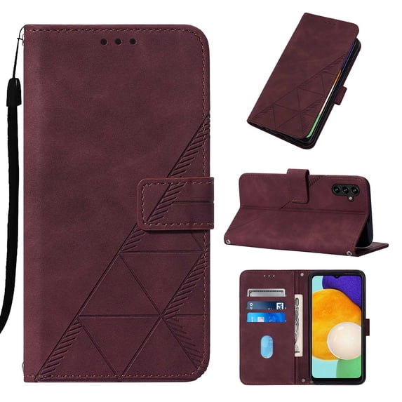 Allytech Case for Samsung Galaxy A13 4G Cover with Card Holder Folio Wallet Case, Kickstand PU Leather Magnetic Closure Soft TPU Back Protective Cover with Hand Strap for Galaxy A13 4G, Winered
