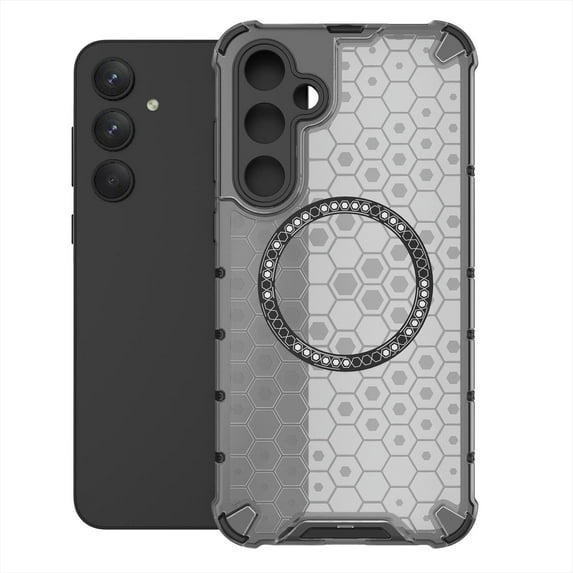 Allytech Case for Samsung Galaxy A16 5G, Non-Yellowing Anti-Scratch Slim Thin Translucent Honeycomb Heat Dissipation Dual-Layer Drop Protection Bumper Case Cover Compatible with MagSafe, Black